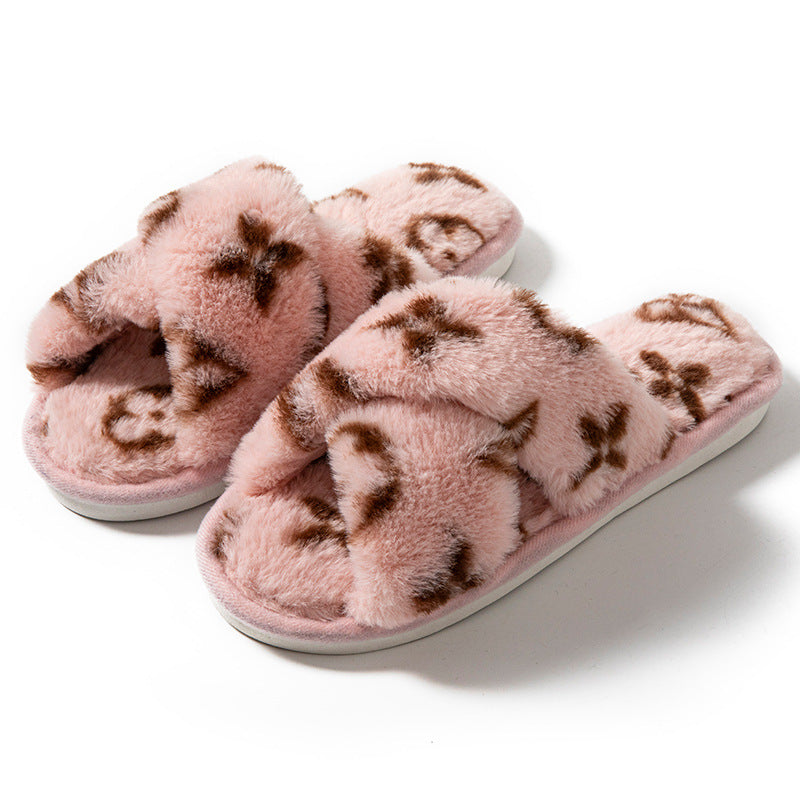 Chaussons Femme Bout Ouvert Imitation Fourrure Lapin – Confortables Toutes Saisons