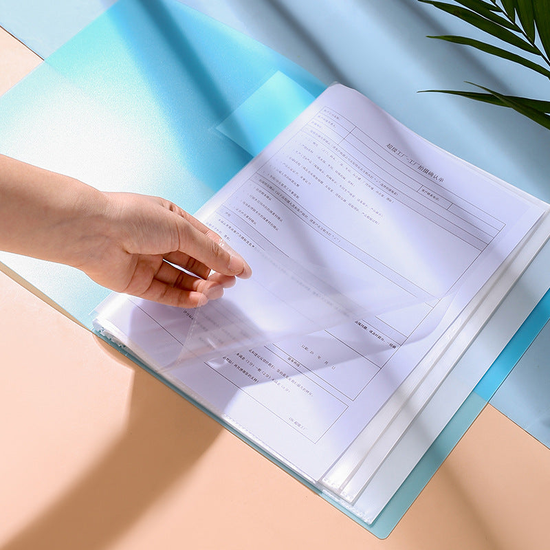 Chemise Porte-Documents A4 Transparente – Couleurs Bonbon, 20 à 100 Pages
