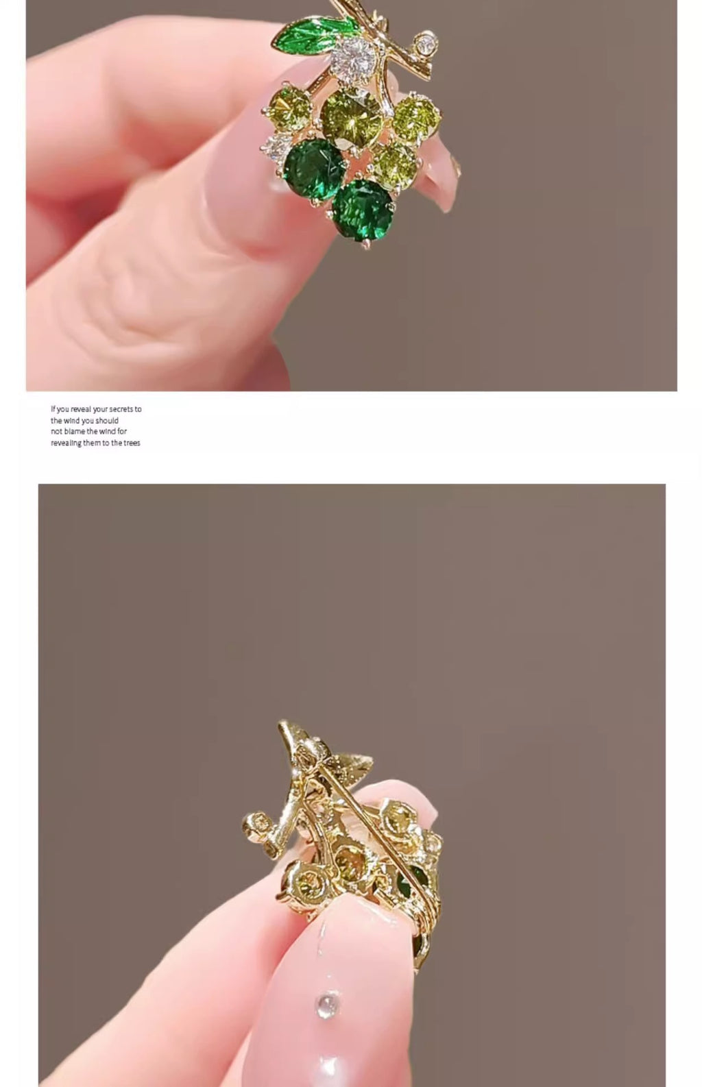 Mini Exquisite Grape Small Pin Elegant All-match Suit Brooch Cute Anti-light Fixed Buckle Women's Pressage Flap Purple