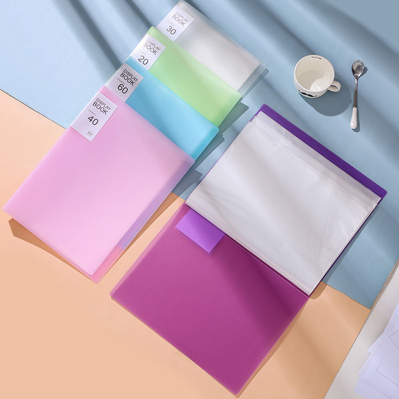 Chemise Porte-Documents A4 Transparente – Couleurs Bonbon, 20 à 100 Pages