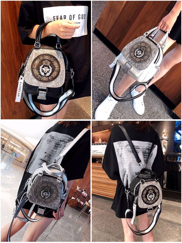 Super Hot Hot Rhinestone Backpack Women's 2025 New Fashion Women's Backpack High-end Genuine Leather Crossbody Bag Light Luxury