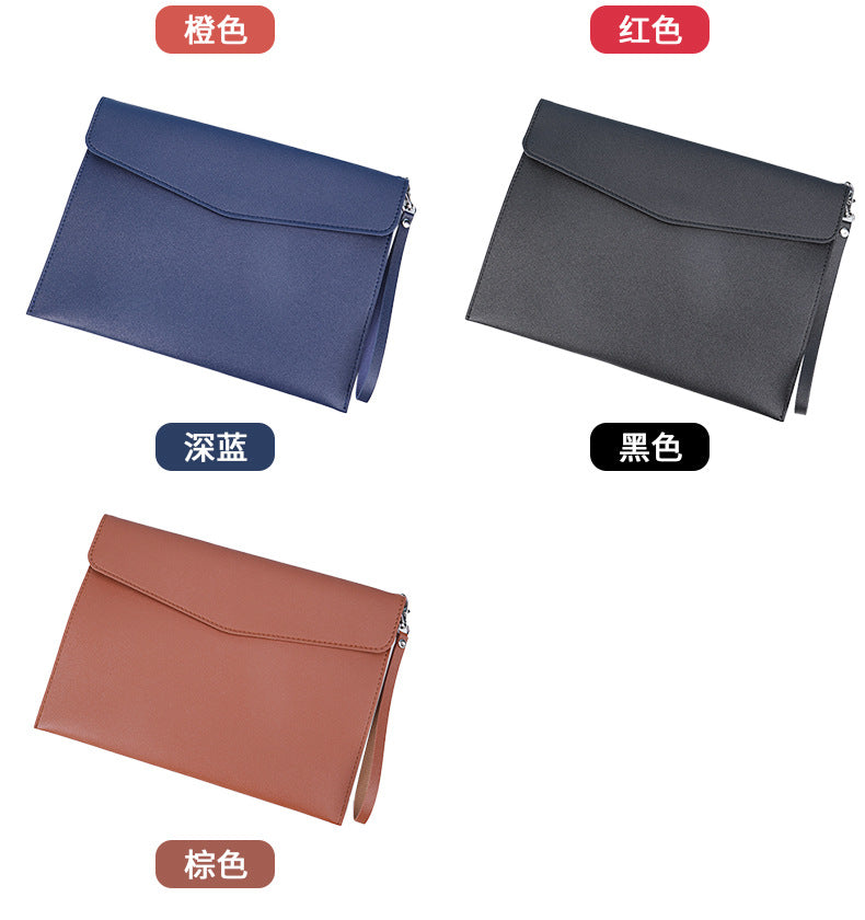 A4 leather file bag with portable A5 briefcase file bag advertising file bag custom contract bag printable logo