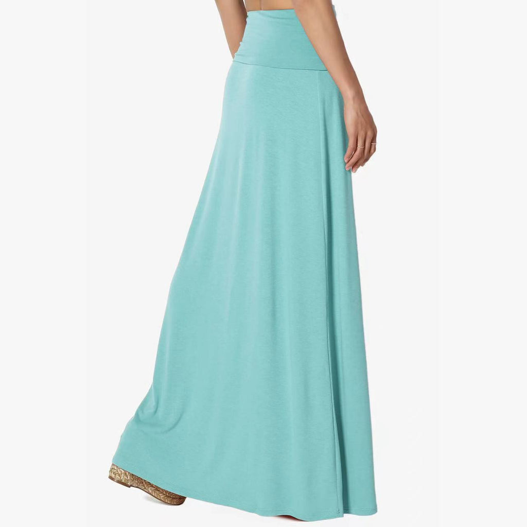 Jupe Longue Taille Haute Femme – Coton Confortable, Style Casual Élégant