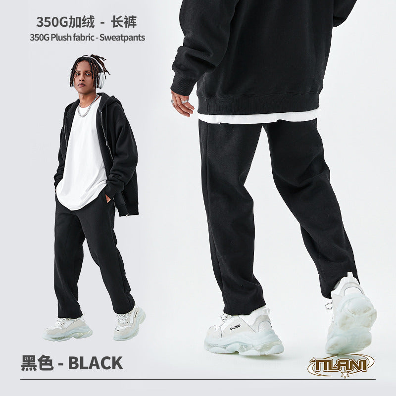 Tilani Men's Sweatshirt Cross-Border Casual Sports Suit Fashionable Pure Color Sweatshirt for Men and Women Simple Zipper Hoodie