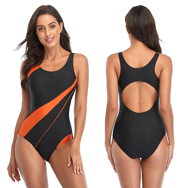 25 Color-Riseado Sport One-piece Swimwear Women 1 Pieces Swimming Surf Ladies Indoor Korean Swimsuit Plus Size Pool Bath Suit