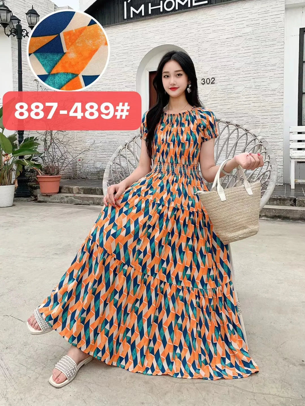 Sexy Slash Neck Long Dress Women Summer Indian Clothes Bohemian Cotton Print Floral Boho Korean Fashion Style Casual Big Skirt