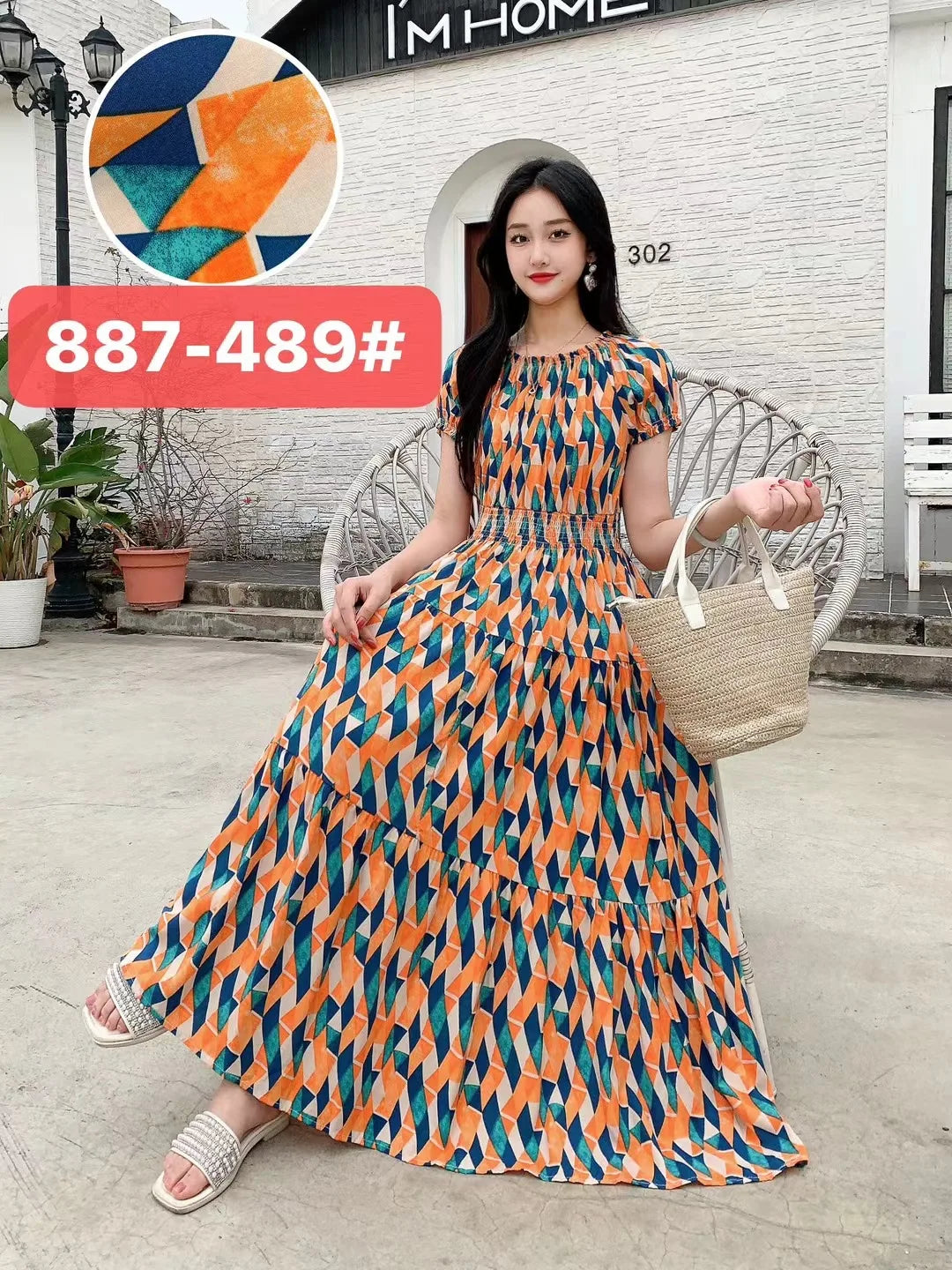 Sexy Slash Neck Long Dress Women Summer Indian Clothes Bohemian Cotton Print Floral Boho Korean Fashion Style Casual Big Skirt