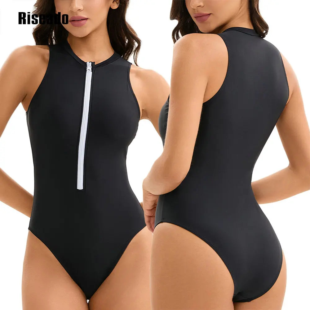 25 Color-Riseado Sport One-piece Swimwear Women 1 Pieces Swimming Surf Ladies Indoor Korean Swimsuit Plus Size Pool Bath Suit